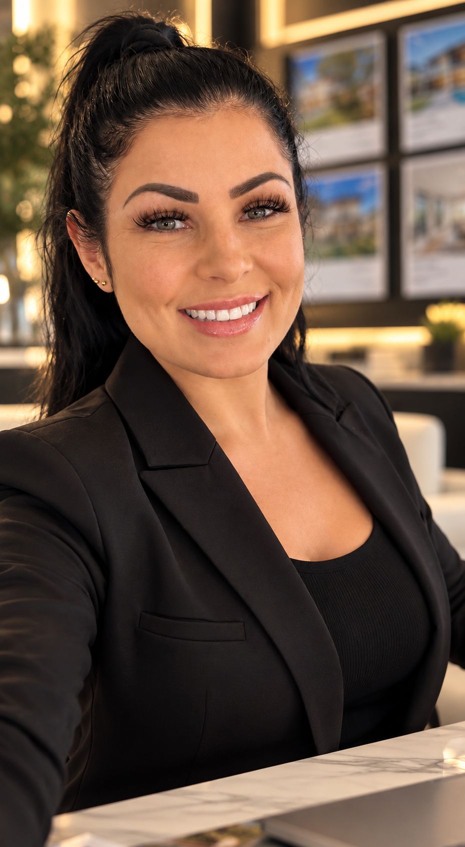 Brooke Davis, smiling, in a black blazer